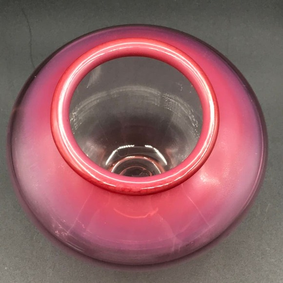Vintage Stephen Dale Edwards Hand Blown Red Opalescent Bowl Pilchuck Glass '79 - Picture 3 of 11